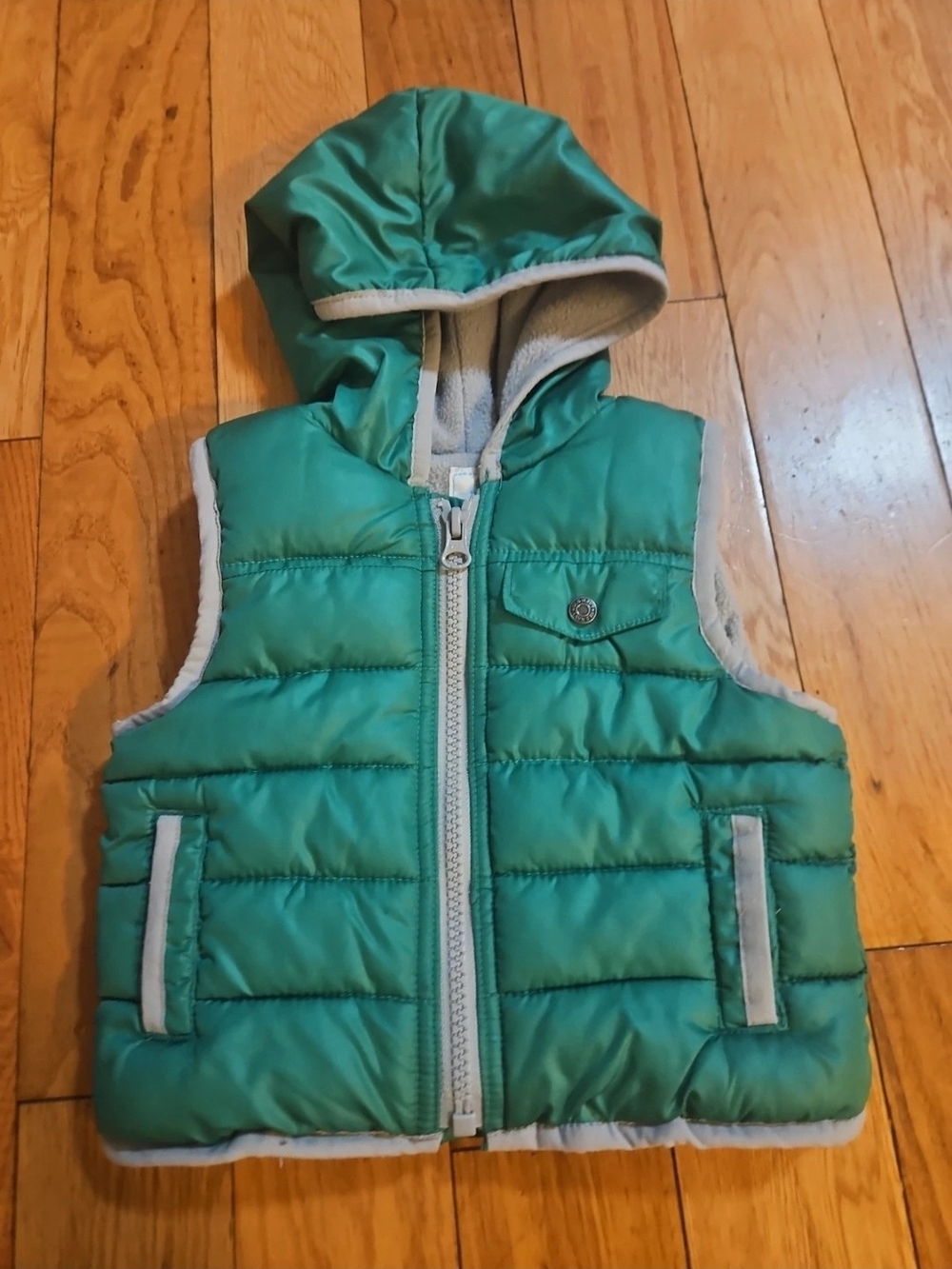 Old Navy Teal Hooded Puffer Vest for Kids